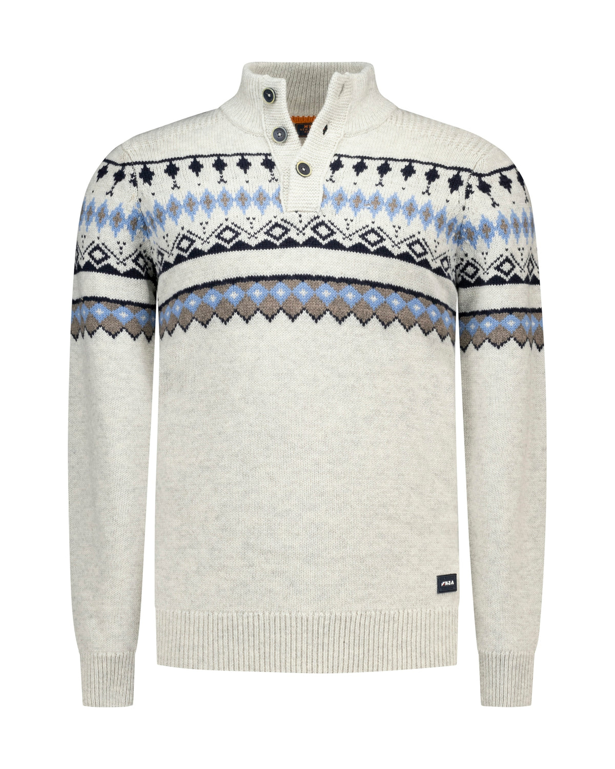 PULLOVER BUTTON COLLAR, KIT MELANGE