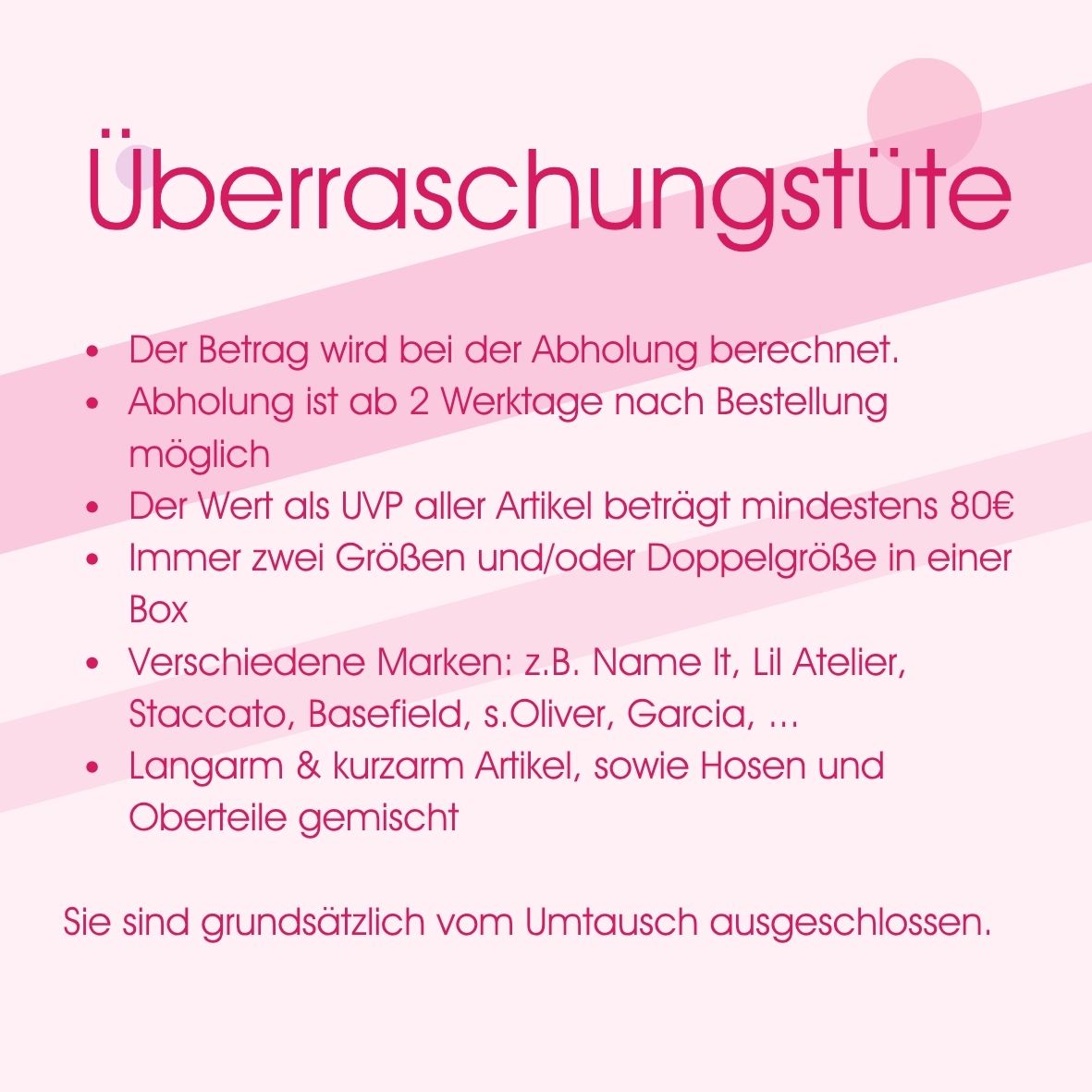 Reservierung Überraschungstüte Mädchen (50 - 92) - 39,99€