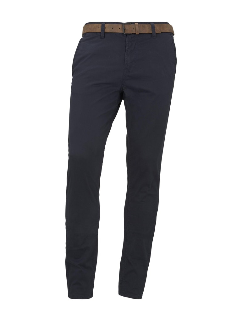 Slim Chino with belt, Sky Captain Blue