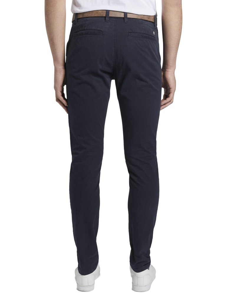 Slim Chino with belt, Sky Captain Blue