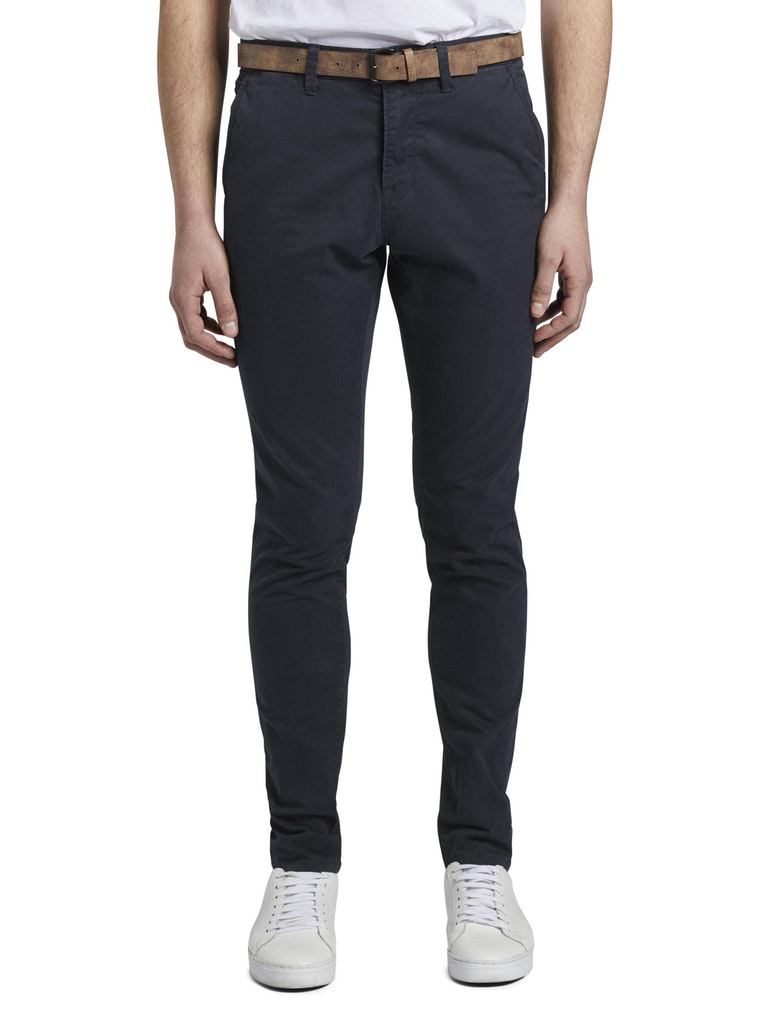 Slim Chino with belt, Sky Captain Blue