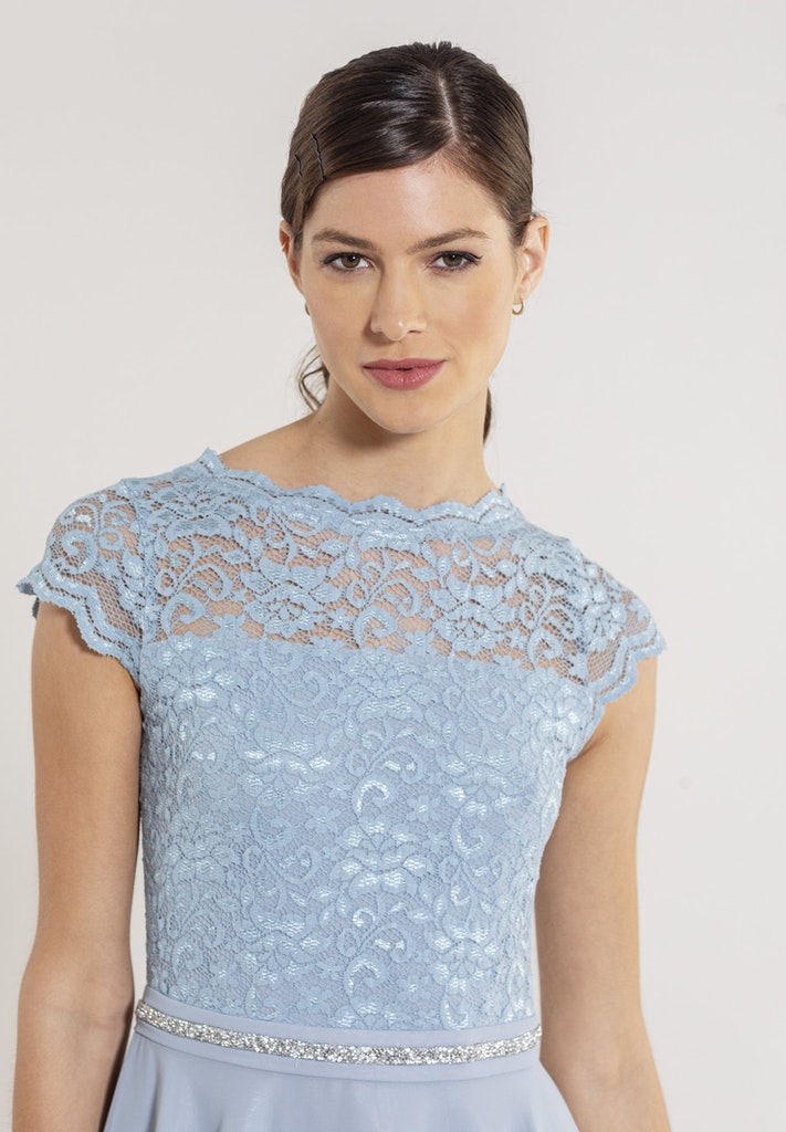 Cocktailkleid mit elastischem Spitzentop