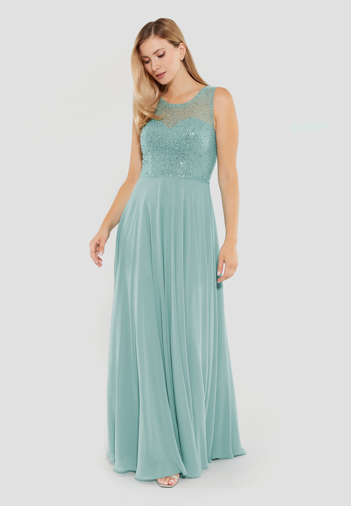 Abendkleid aus Materialmix