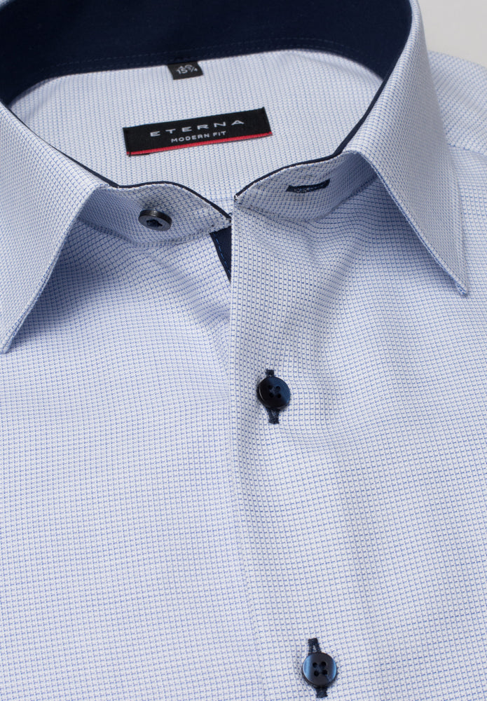 ETERNA strukturiertes Baumwoll-Kurzarmhemd MODERN FIT