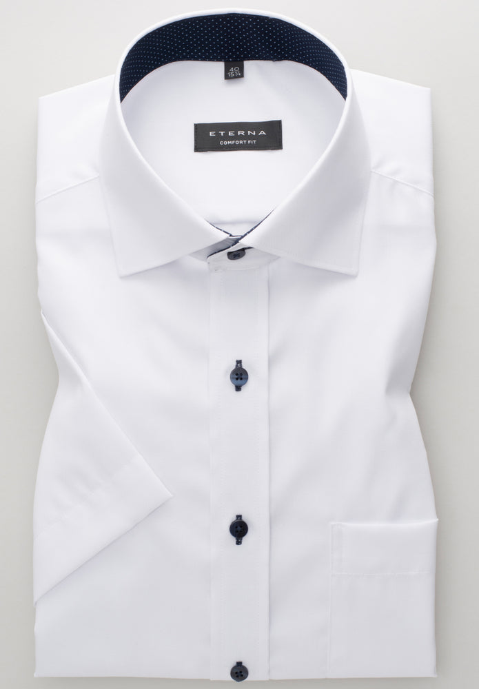 ETERNA unifarbenes Pinpoint Kurzarmhemd COMFORT FIT