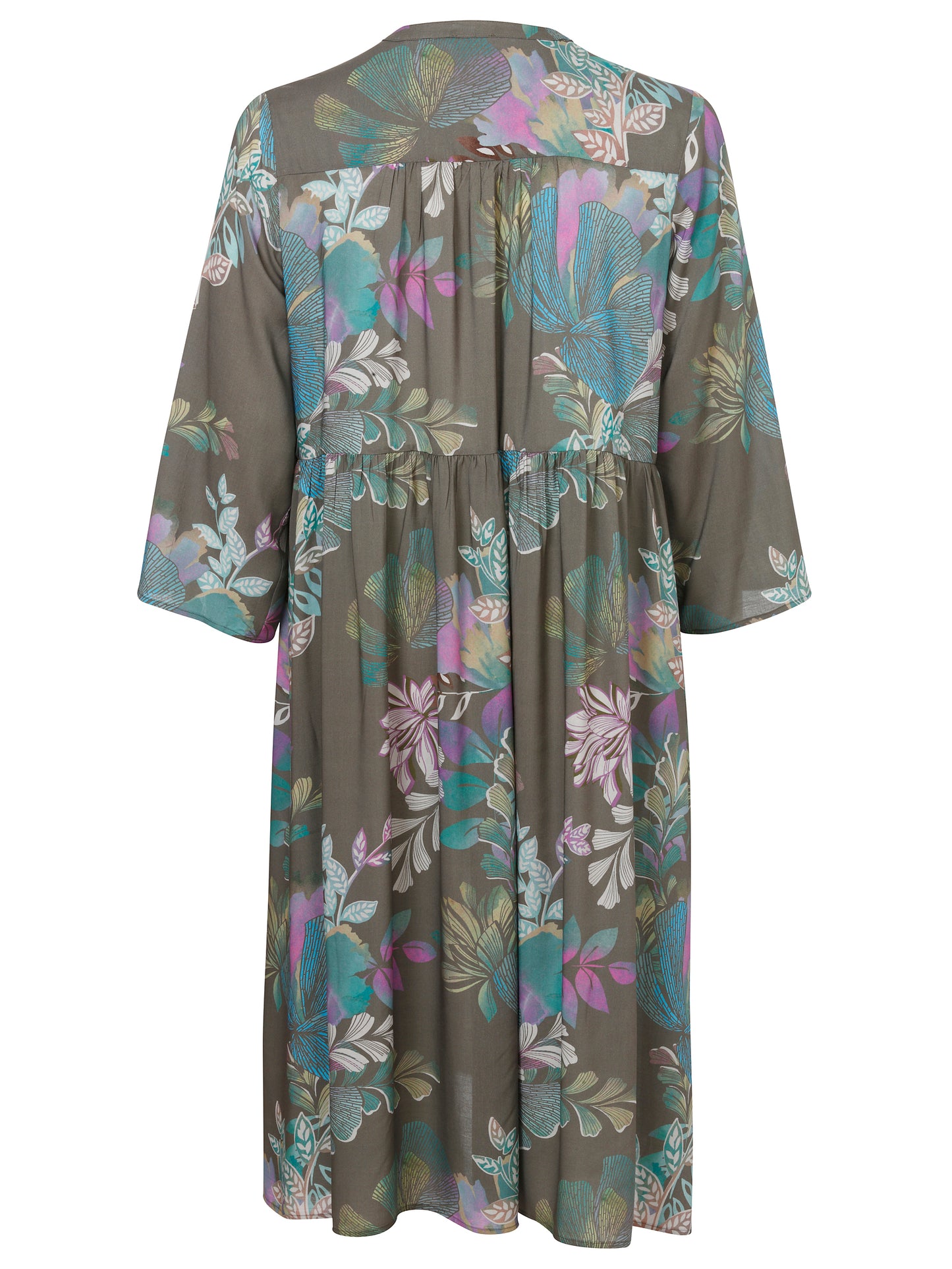 Kleid Rundhals 3/4 Arm Druck