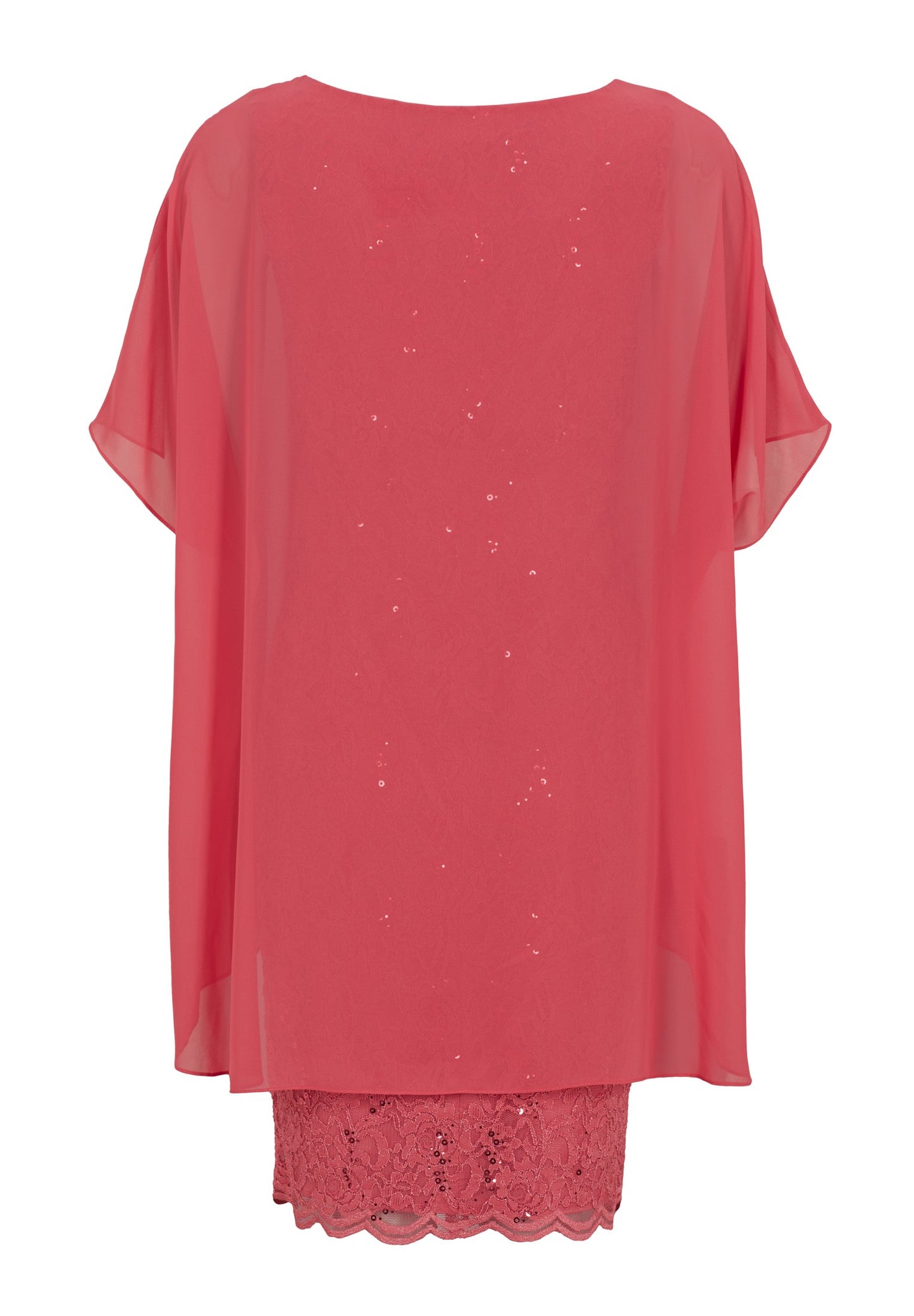 Cocktailkleid aus Spitze mit Überwurf