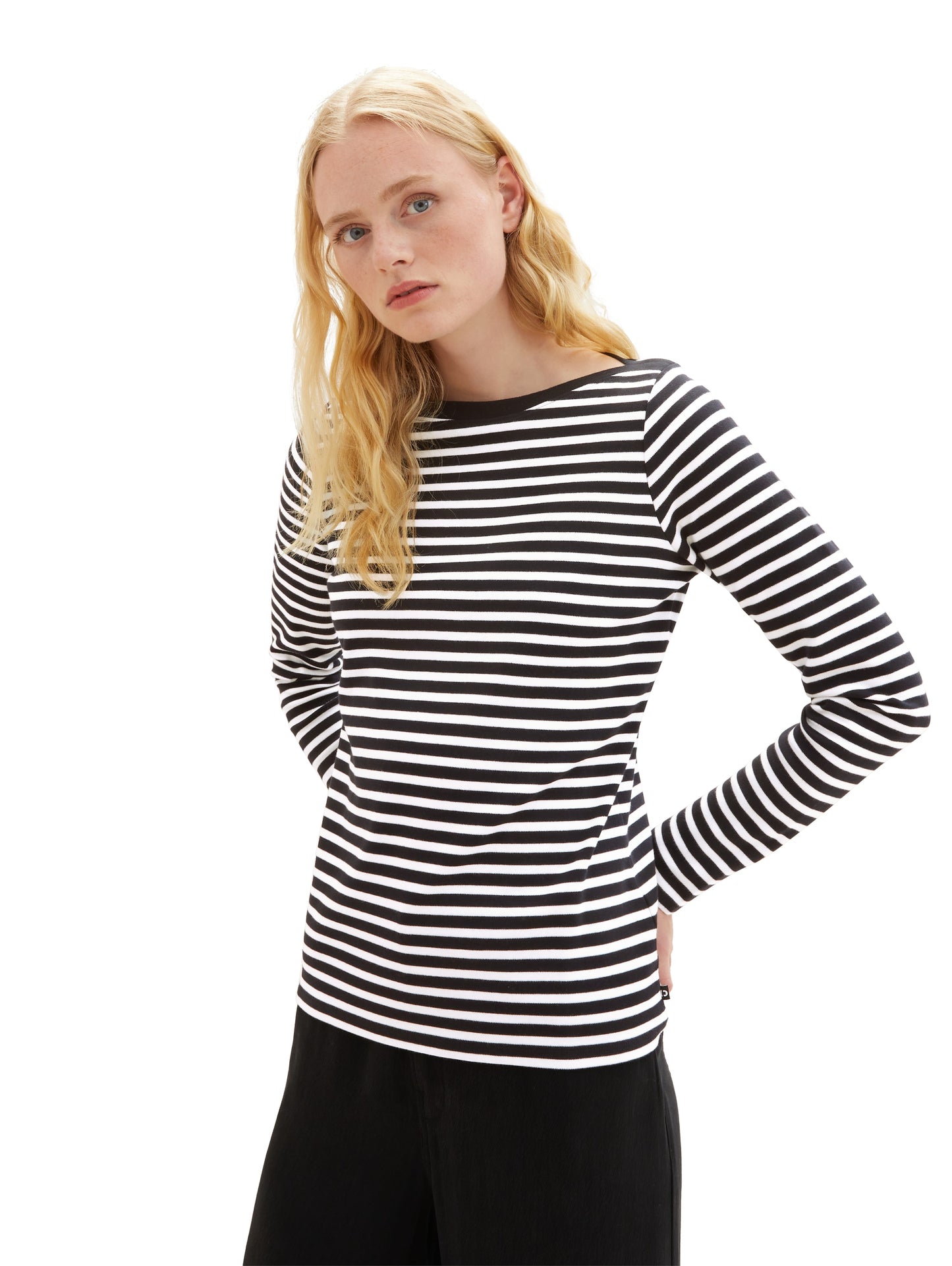 Gestreiftes Langarmshirt mit Bio-Baumwolle