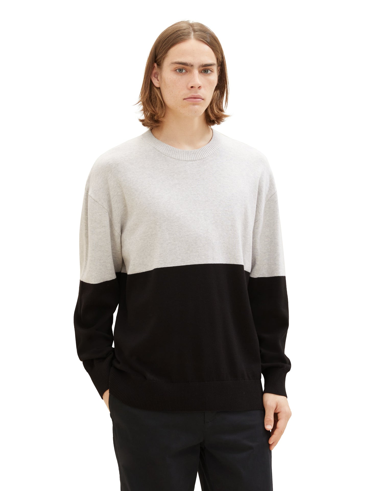 Strickpullover mit Colour Blocking
