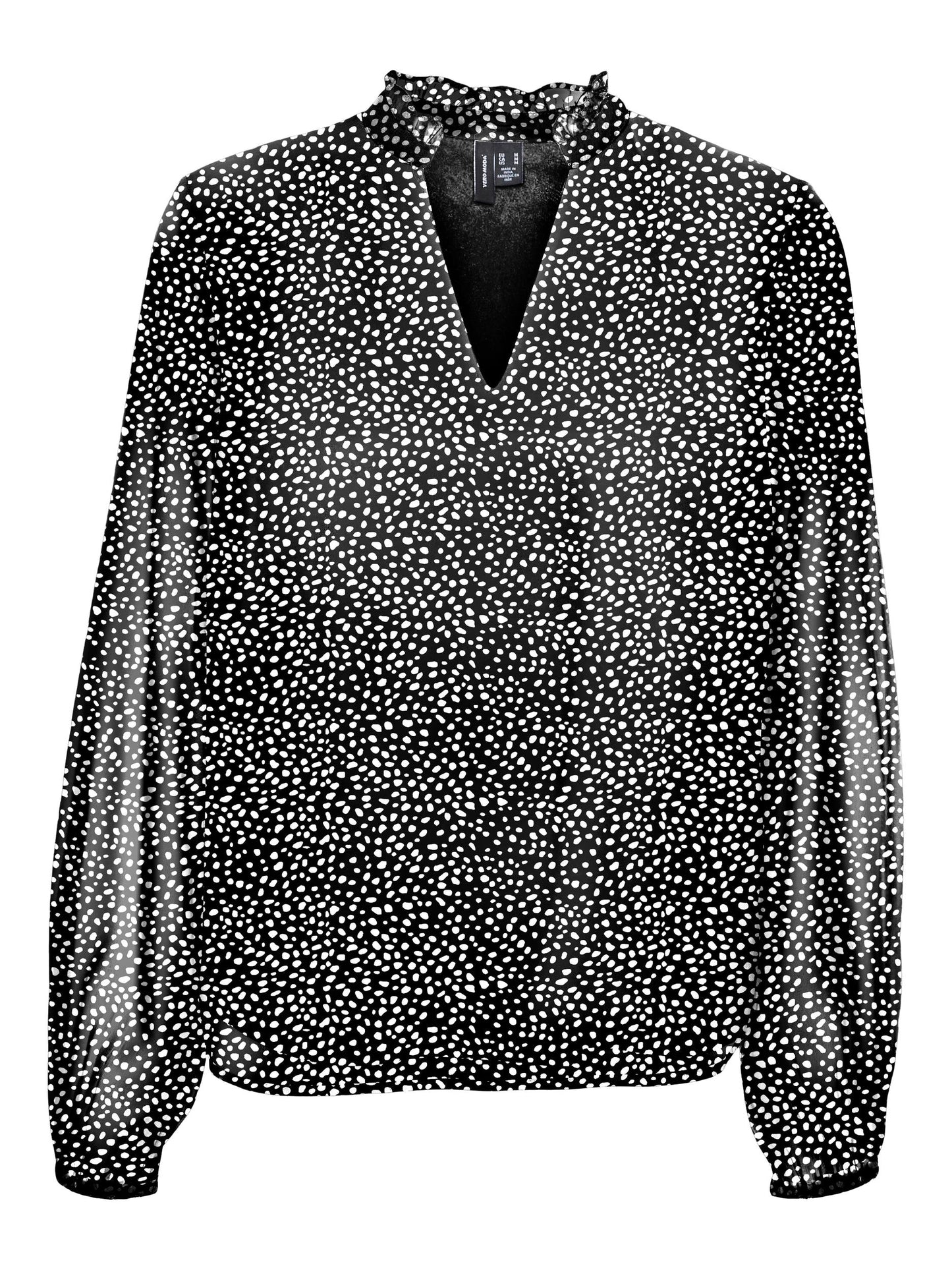 VMHOLLY LS V-NECK FRILL TOP WVN GA