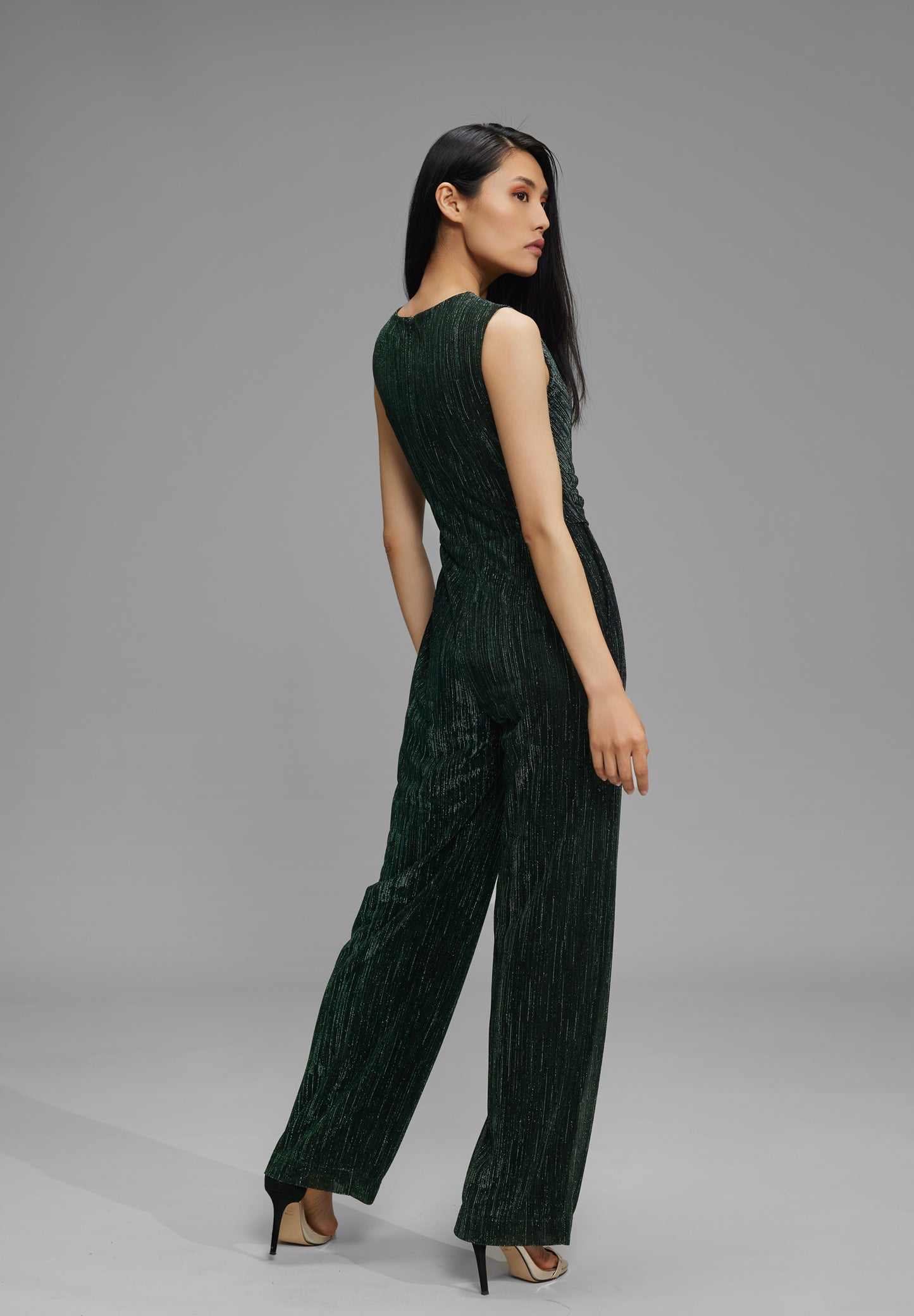Festlicher Jumpsuit mit Metallic-Fäden