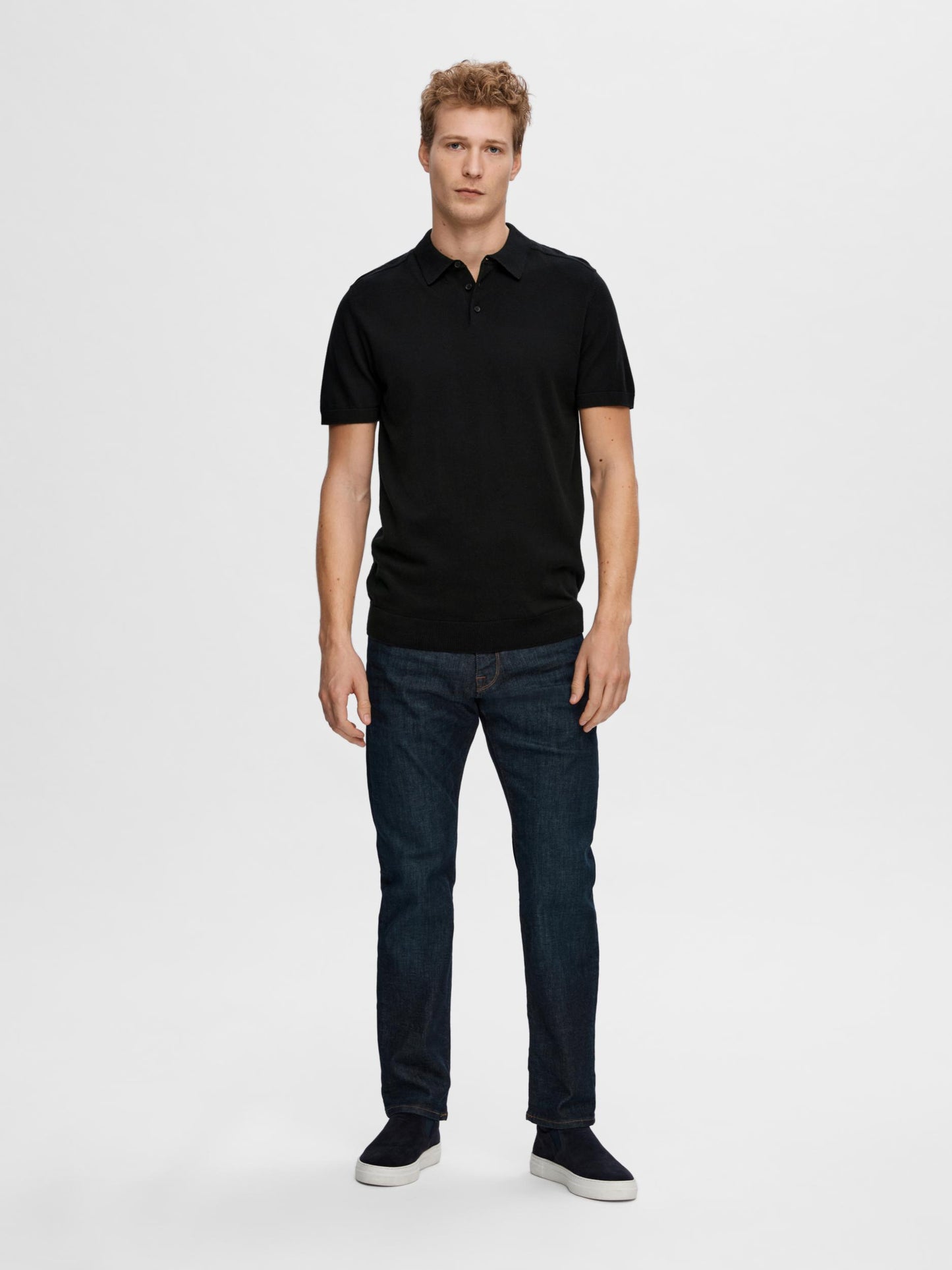 SLHBERG SS KNIT POLO NOOS