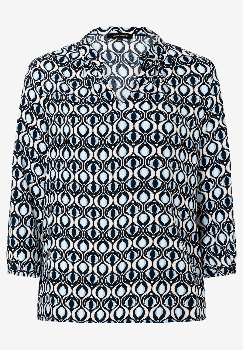 Viskosebluse grafischer Print marine/rot Frühjahrs-Kollektion