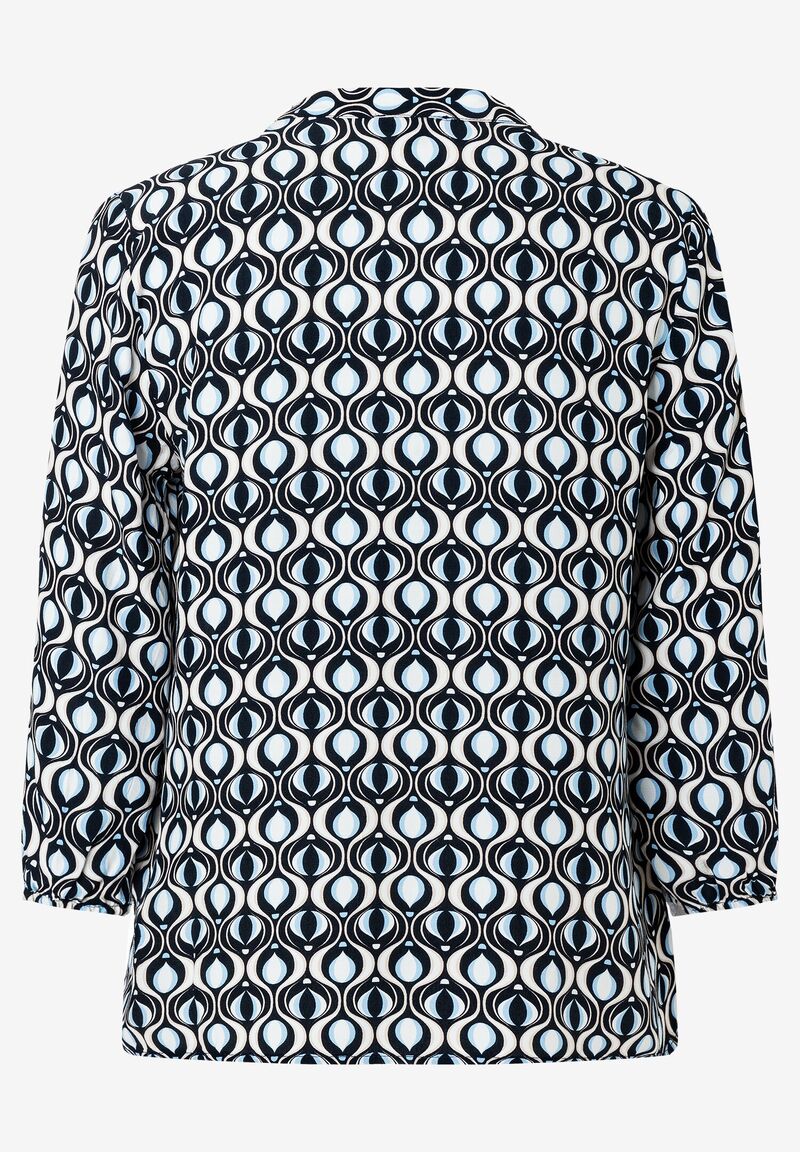 Viskosebluse grafischer Print marine/rot Frühjahrs-Kollektion