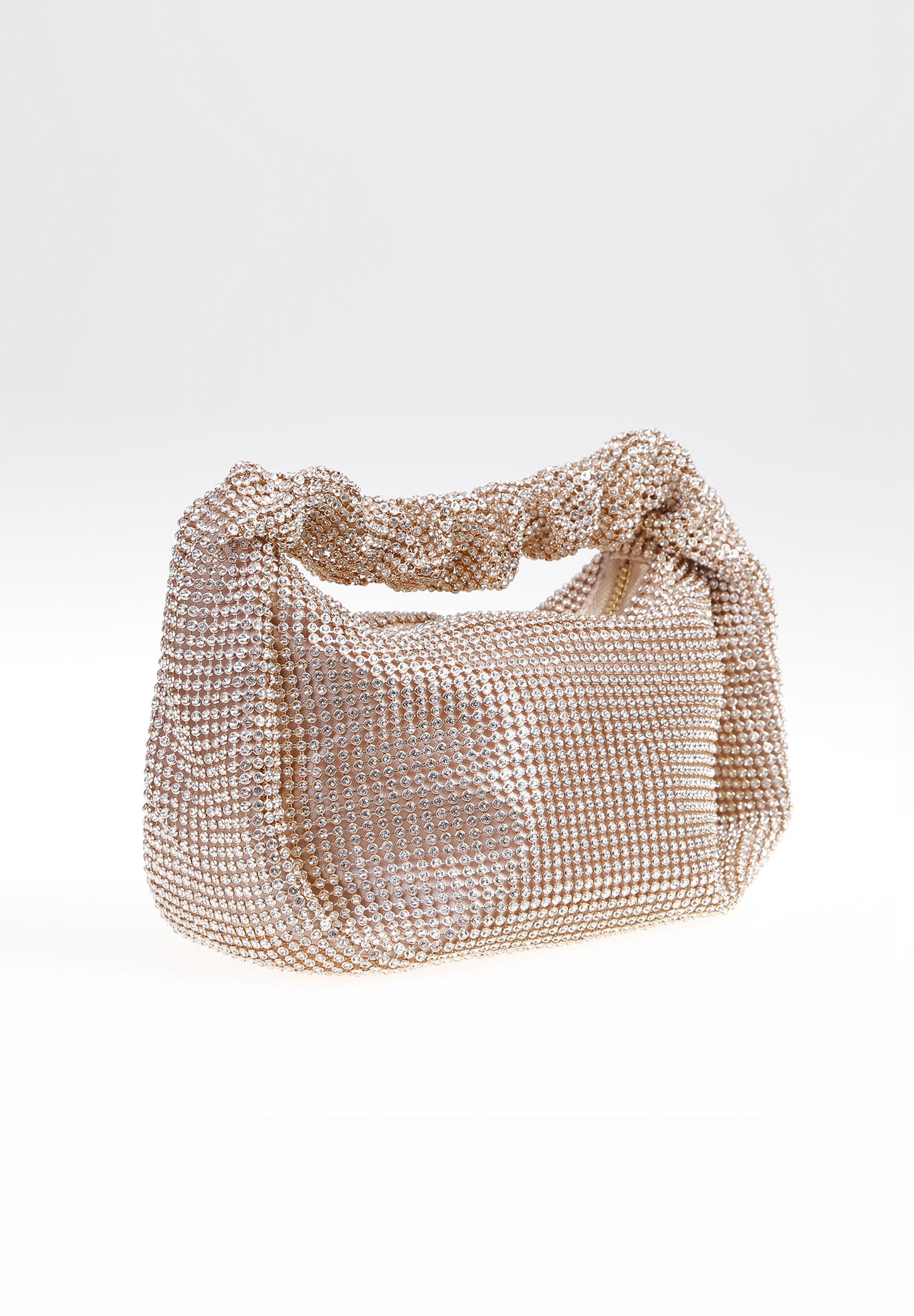 Henkeltasche aus glänzendem Strassgewebe