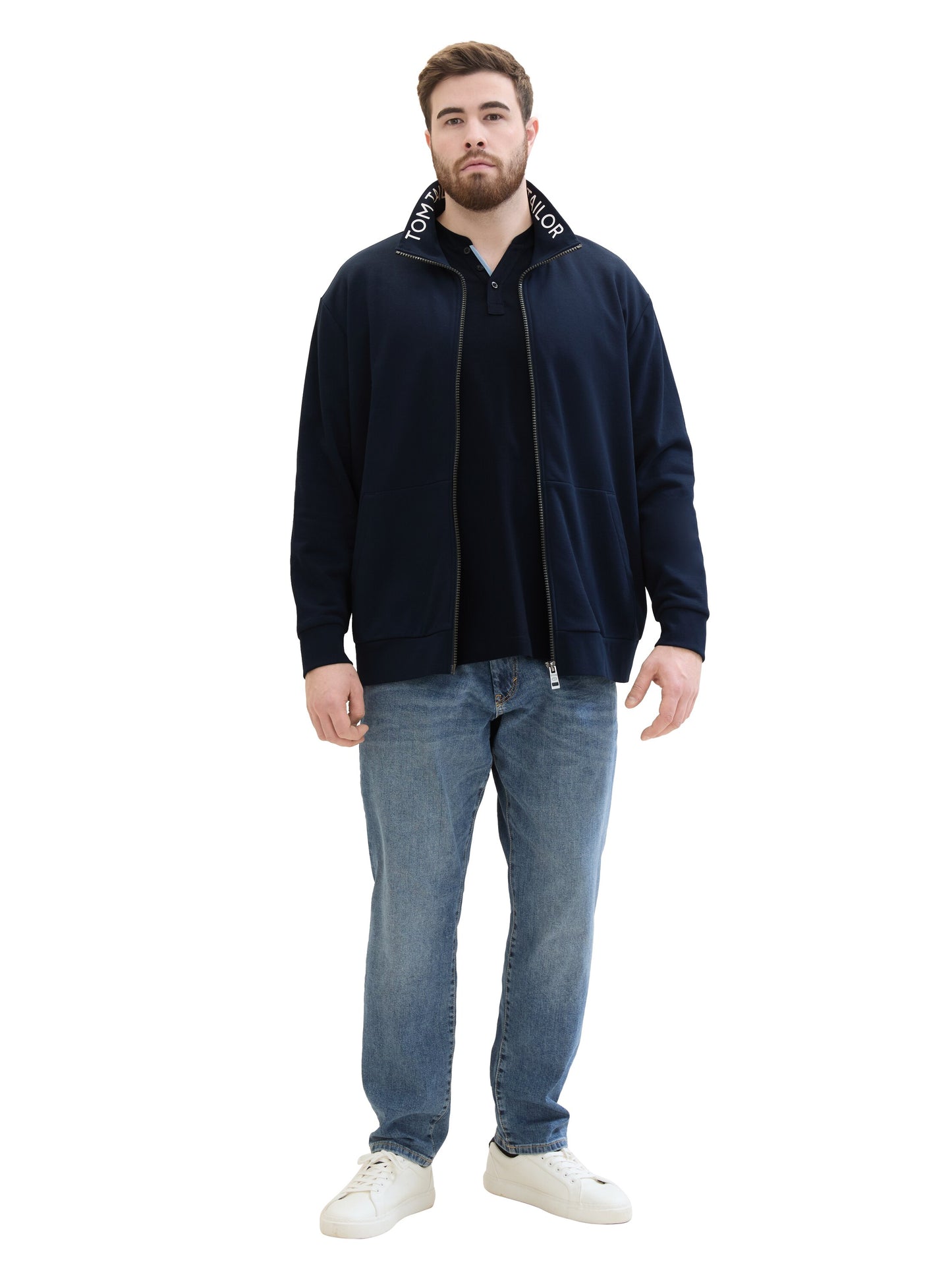 Plus - Sweatjacke mit Stehkragen
