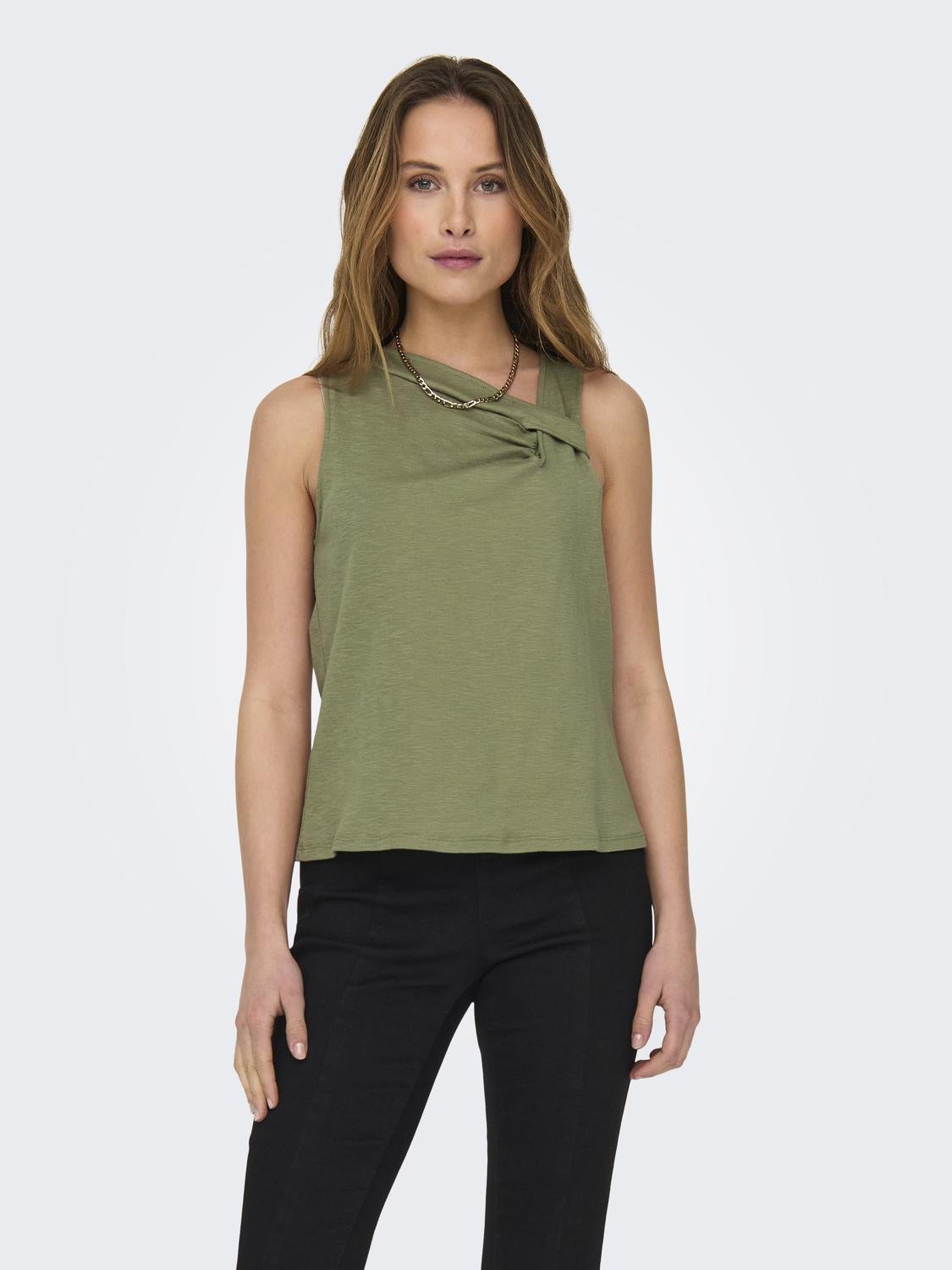JDYAMY S/L KNOT TANK TOP JRS