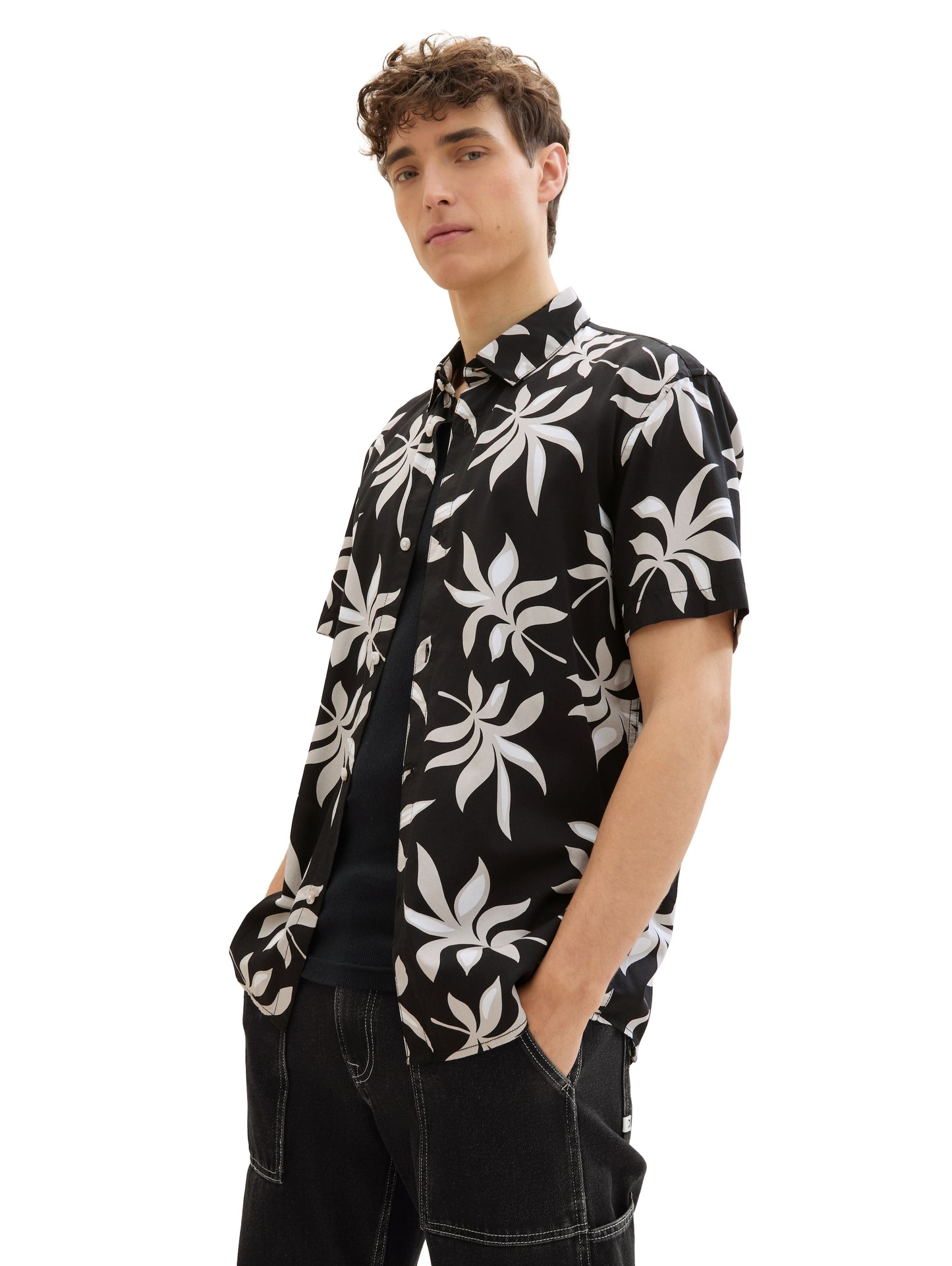 Kurzarmhemd mit Allover Print