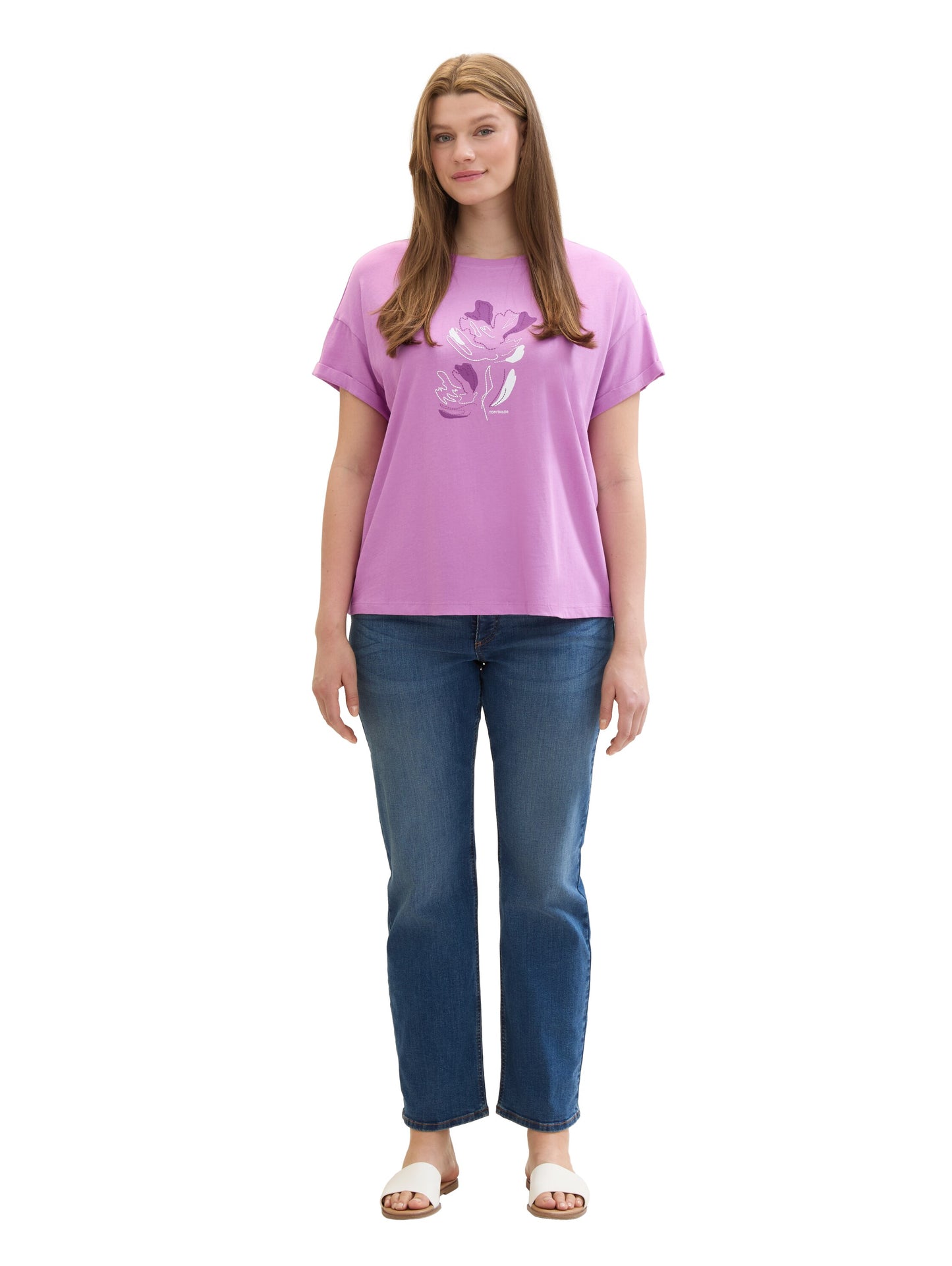 Lockeres Strick T-Shirt mit Print