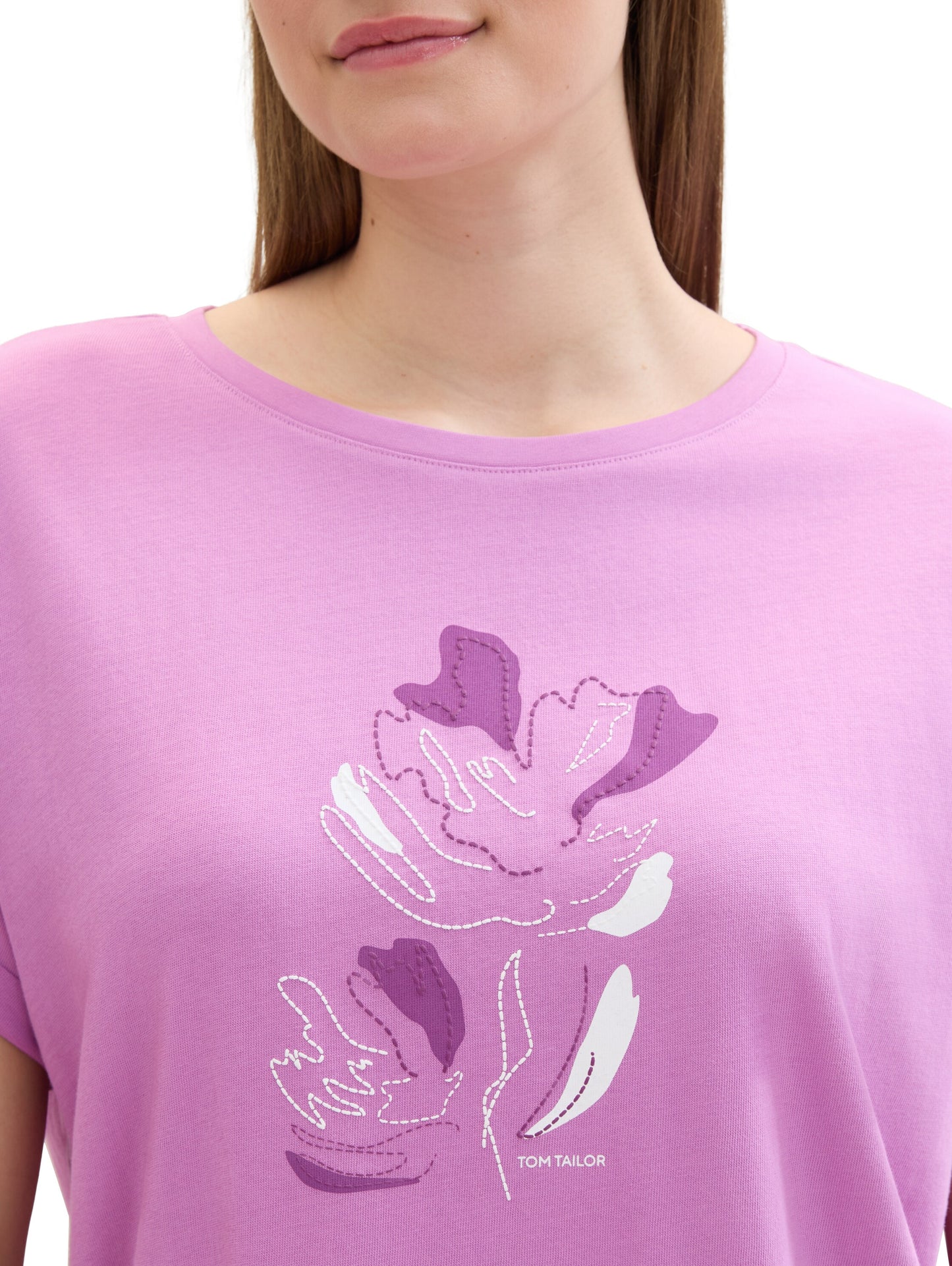 Lockeres Strick T-Shirt mit Print