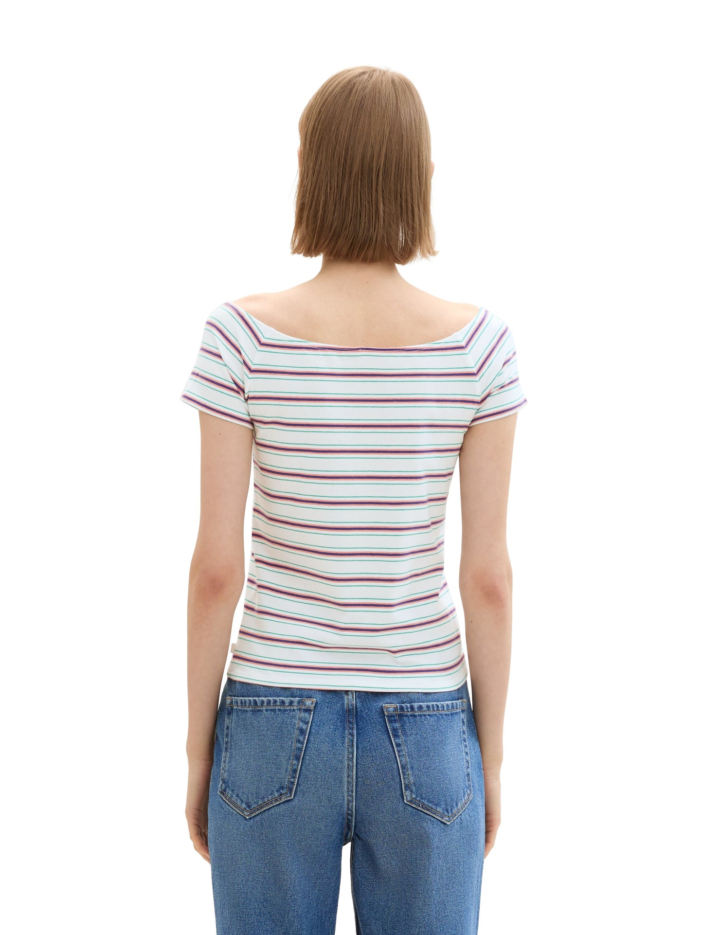 T-Shirt mit Carmen Ausschnitt