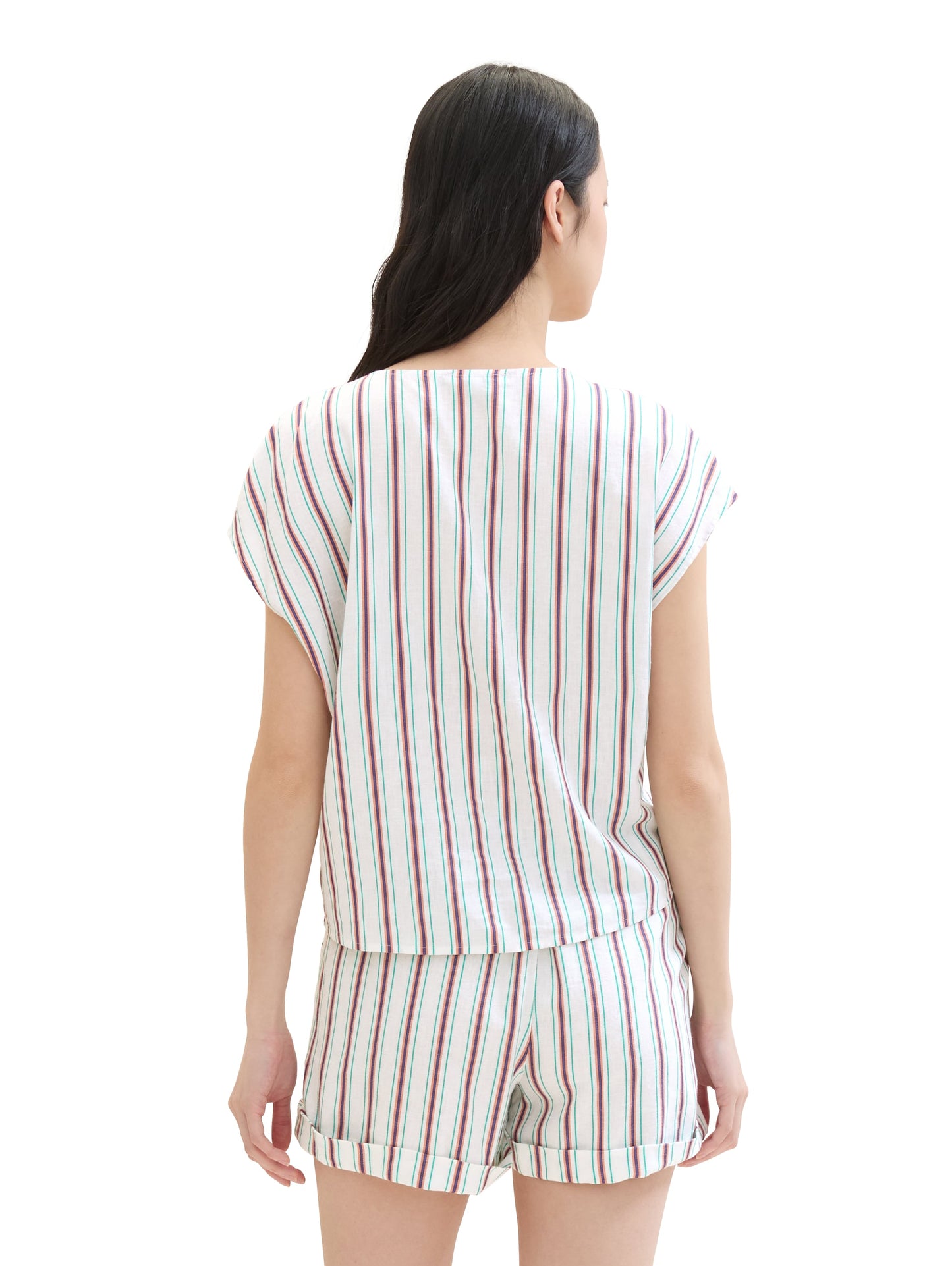 Leinenbluse mit Knotendetail