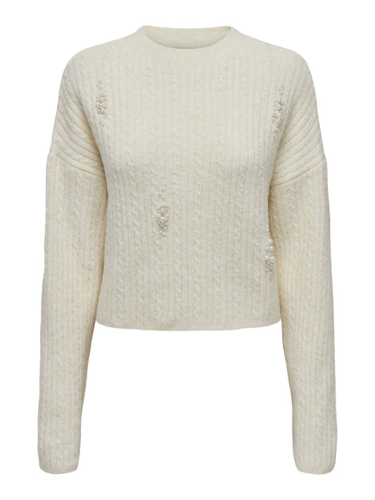 ONLMARILLA LS PEARL ONECK KNT