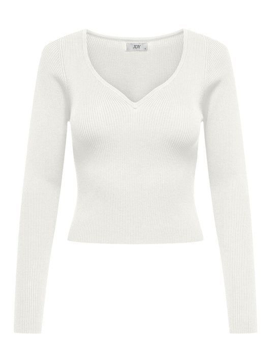 JDYPLUM MIA L/S HEART NECK PULLOVER KNT
