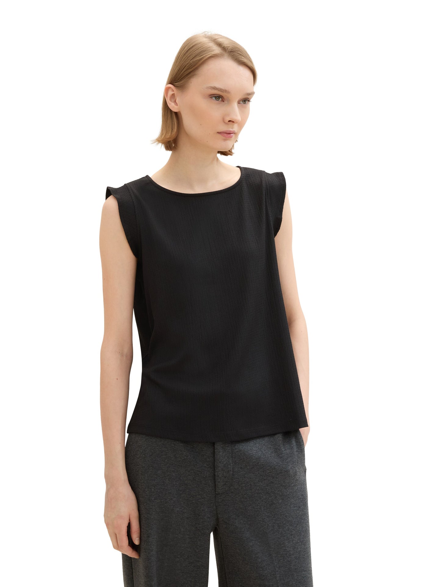 Loose Fit Top mit Volantärmeln