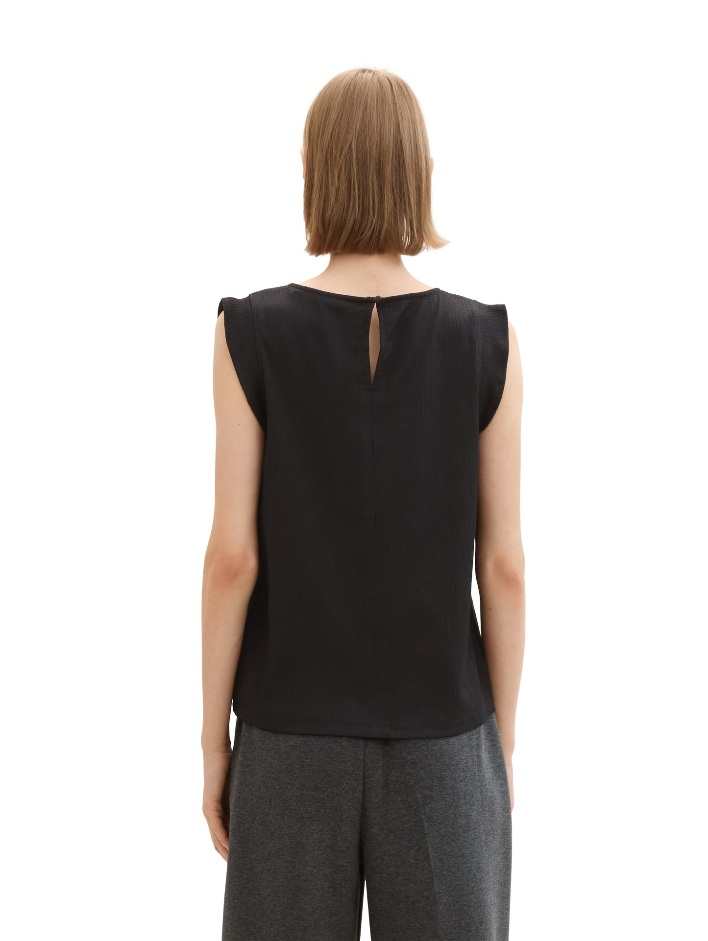 Loose Fit Top mit Volantärmeln
