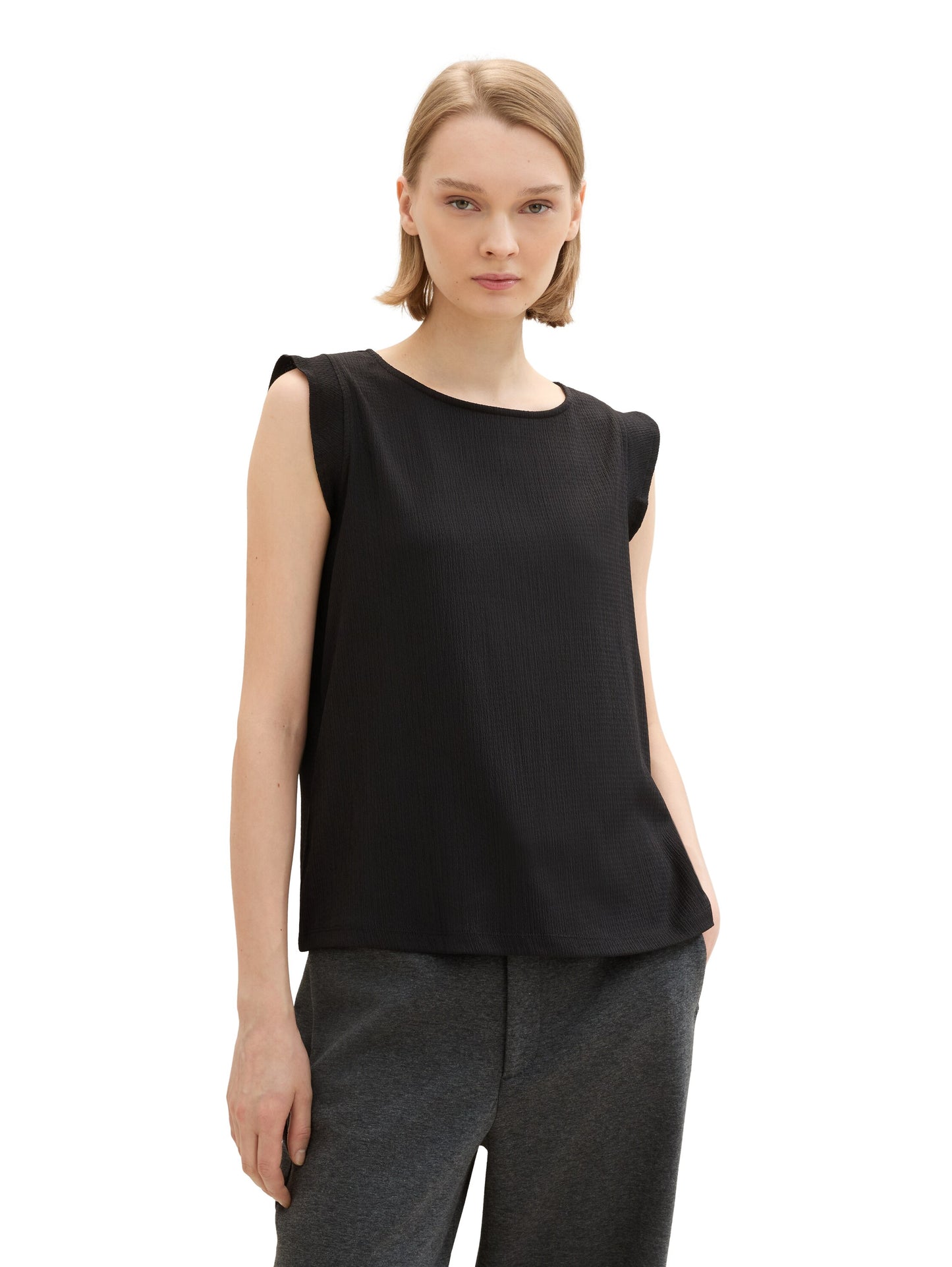 Loose Fit Top mit Volantärmeln