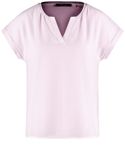 Blusenshirt mit Chiffon-Overlayer