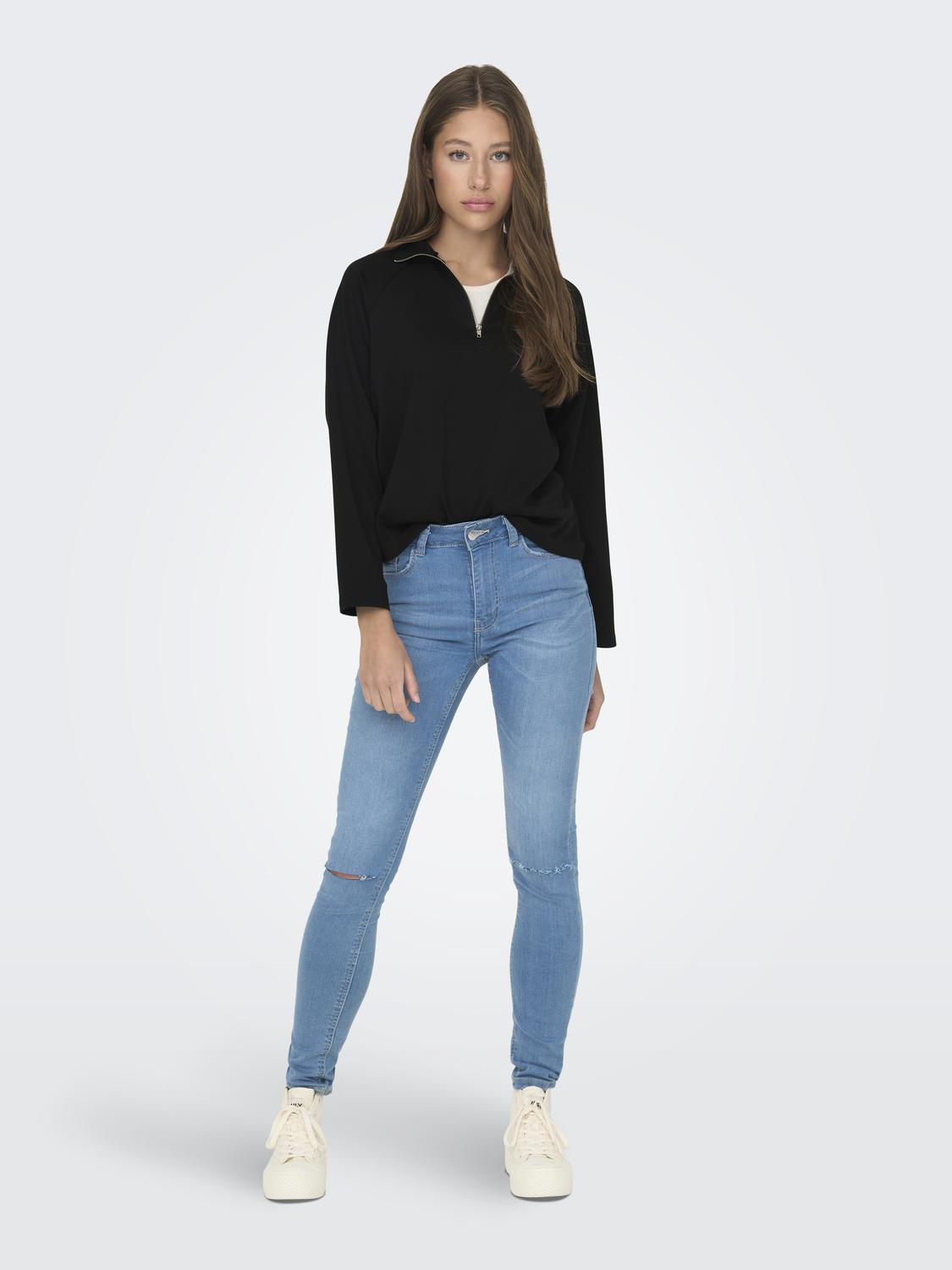 JDYELDORA L/S ZIP SWEAT JRS