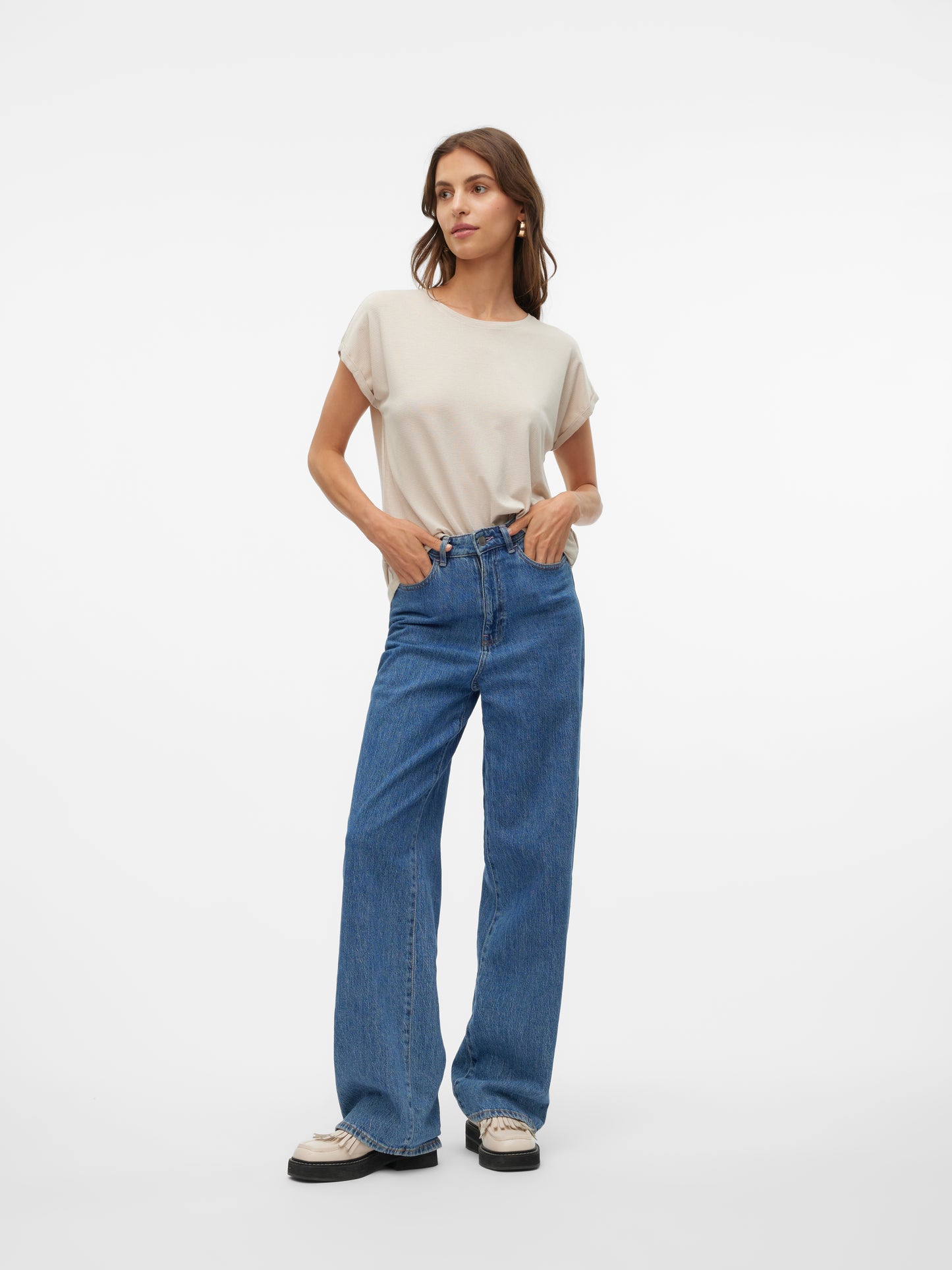 VMLAVA GLITTER SS TOP STRIPE JRS NOOS