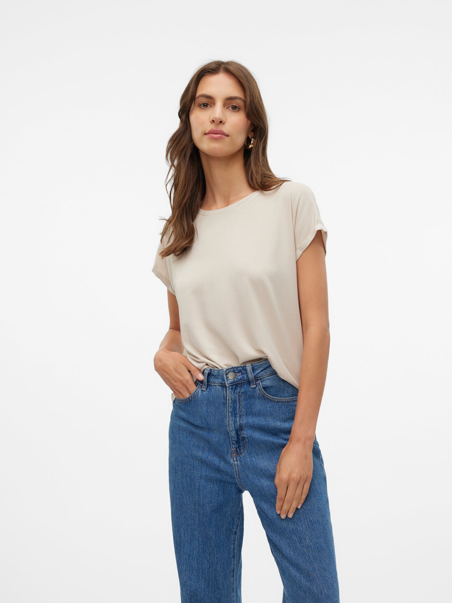 VMLAVA GLITTER SS TOP STRIPE GA