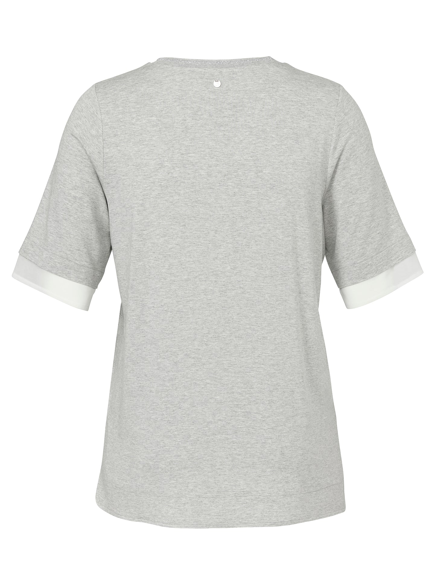 T-Shirt Rundhals 1/2 Arm Motiv Materialmix