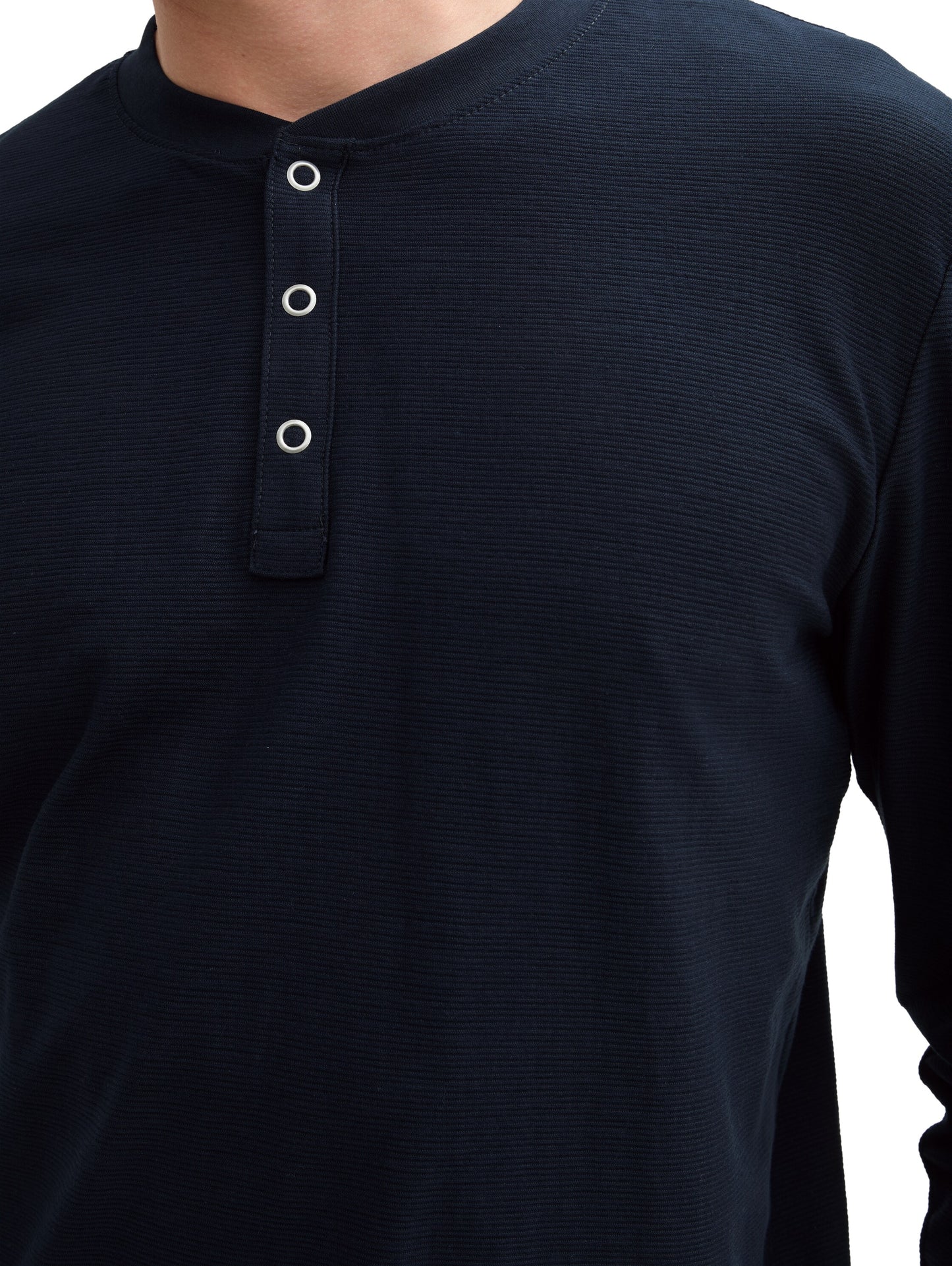 Henley Langarmshirt mit Struktur