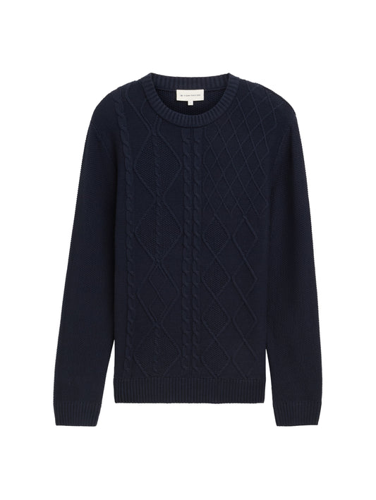 Strickpullover mit Zopfmuster