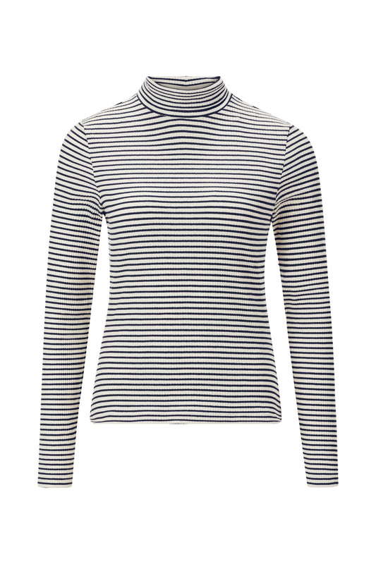 Organic Rib Rollneck Longsleeve Striped