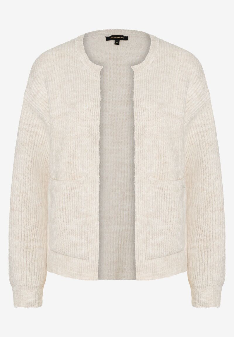 Rippen-Strickjacke  almond melange  Herbst-Kollektion