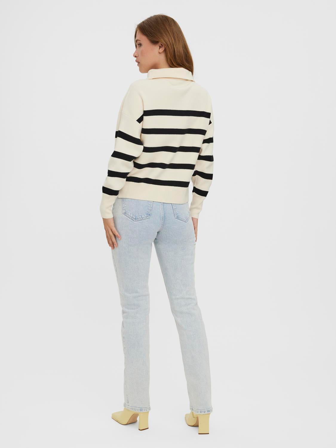 VMSABA STRIPE LS HIGHNECK BLOUSE GA NOOS