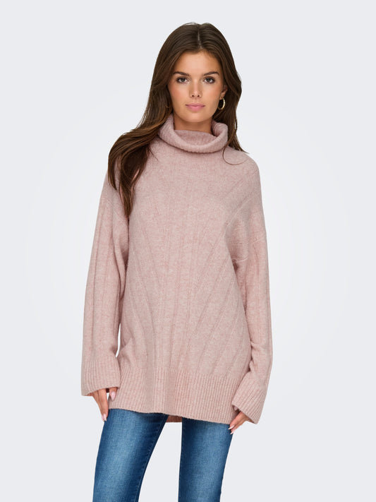 ONLJEANETT LIFE L/S RIB ROLLNECK CC KNT