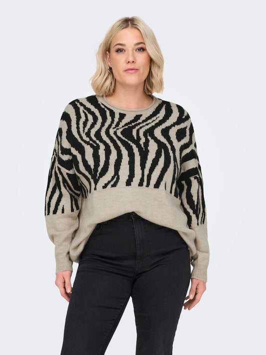 CARJADE ANIMAL L/S O-NECK KNT NOOS