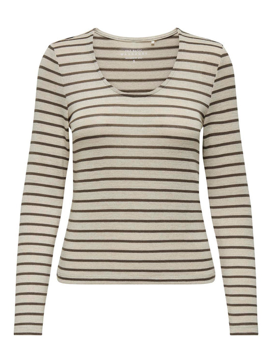 ONLMANU LIFE L/S U-NECK TOP CC JRS