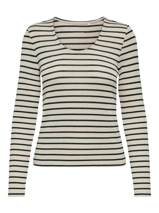 ONLMANU LIFE L/S U-NECK TOP CC JRS