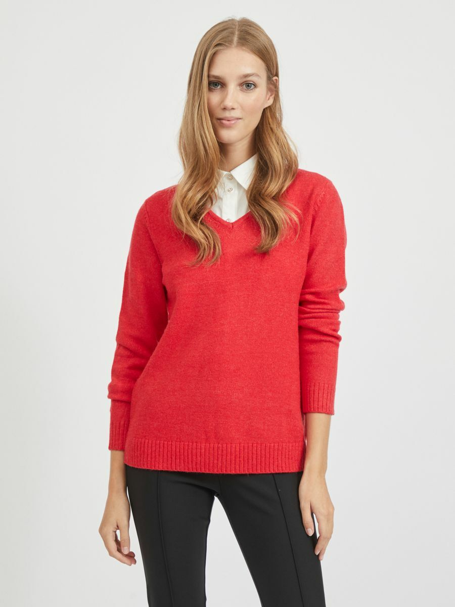 VIRIL V-NECK L/S  KNIT TOP - NOOS
