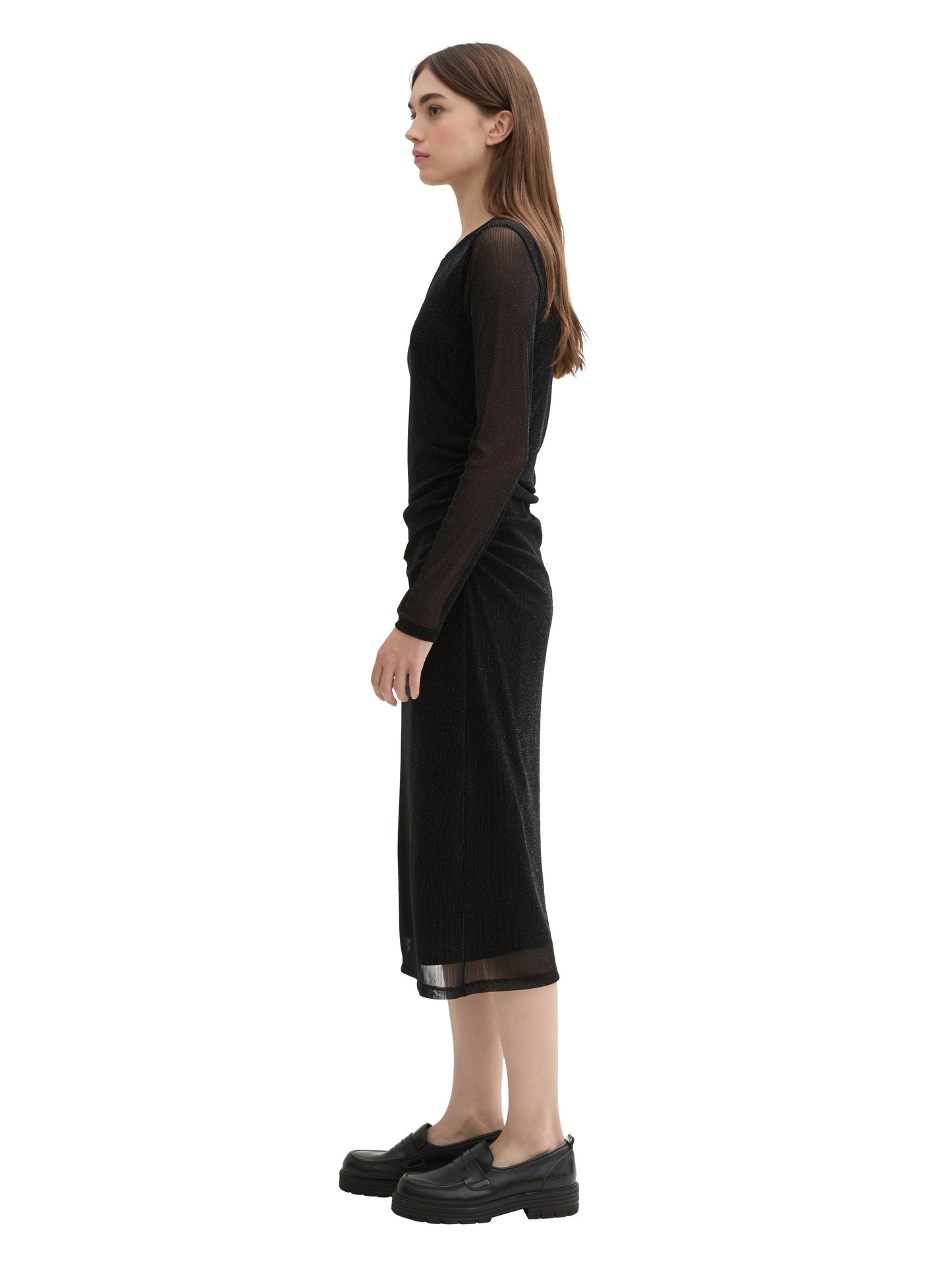 Mesh Midikleid mit Glitzer-Details