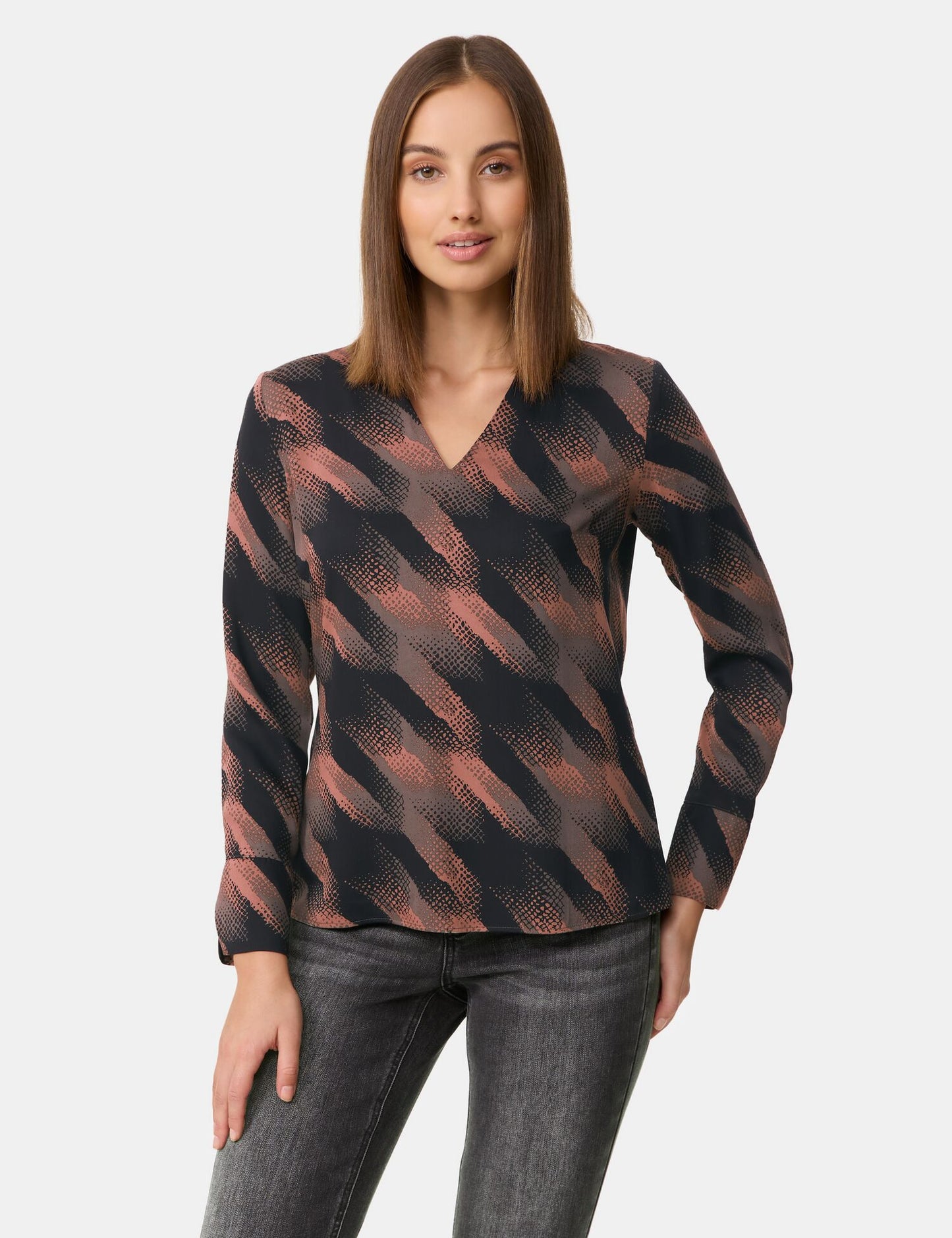 Blusenshirt mit V-Ausschnitt