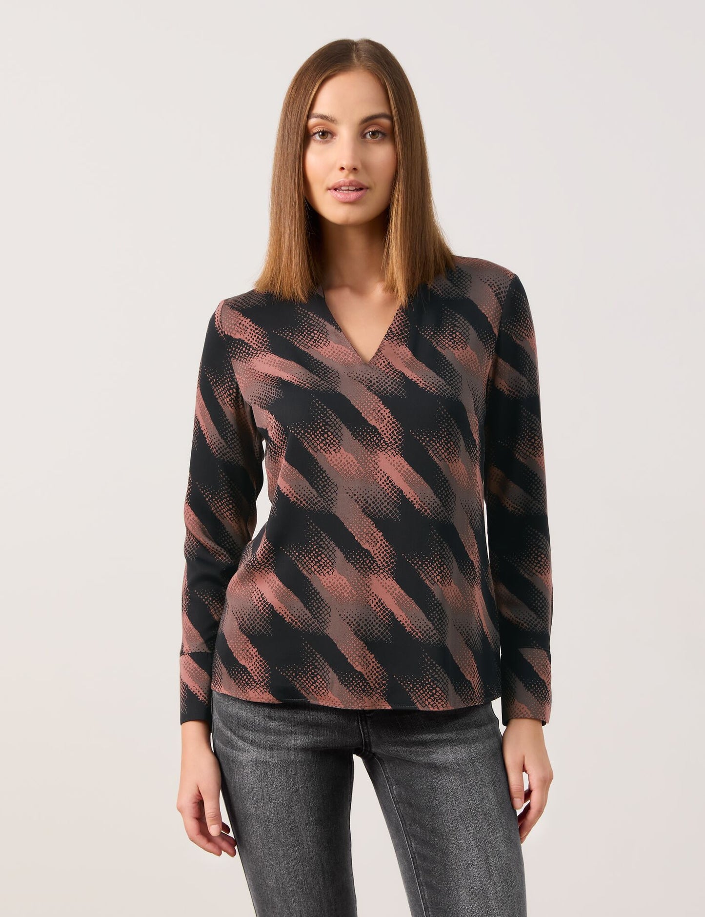 Blusenshirt mit V-Ausschnitt
