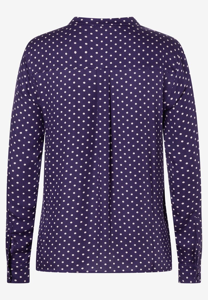Tupfenbluse  lila/ecru  Herbst-Kollektion